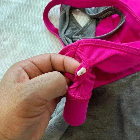 Lululemon Inspiration Tank II Heathered Slate/Jeweled Magenta Size 6 - Picture 9 of 9